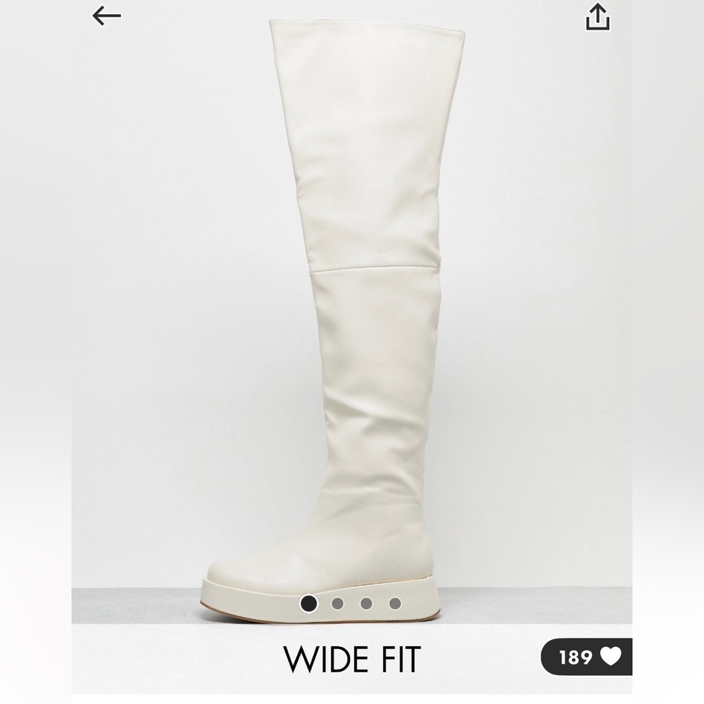 Over the cream knee boots